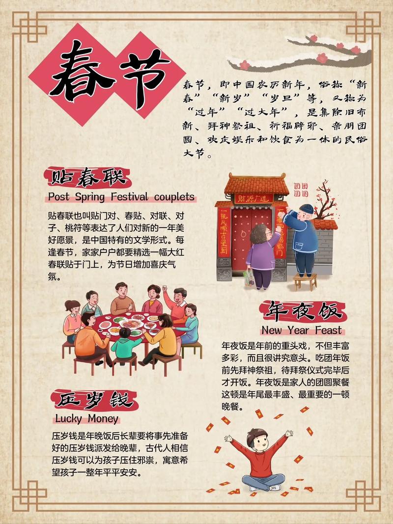 以下是关于春节的节日风俗的详细介绍：