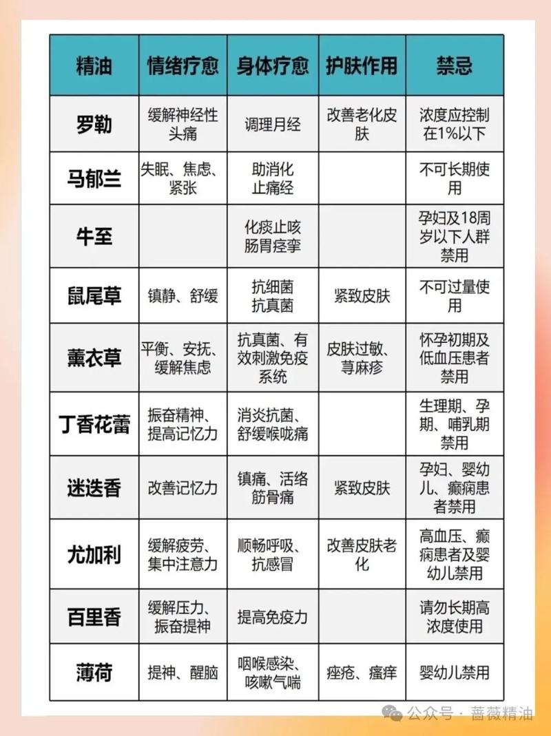 精油按摩的种类与作用